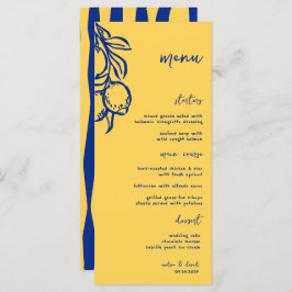 Menu Retro Hand Drawn Handwritten Blue Italian Wedding