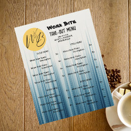 Menu Retro Light Blue Restaurant Take Out Código Q