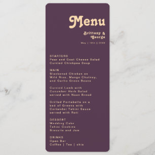 Menu Retro Moderno Casual Roxo Casual Casual