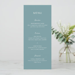 Menu Rochelle Aqua Moderno Casamento Elegante Contempor