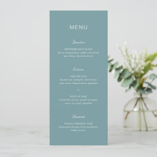 Menu Rochelle Aqua Moderno Casamento Elegante Contempor