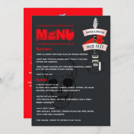 Menu Rock and Roll Wedding