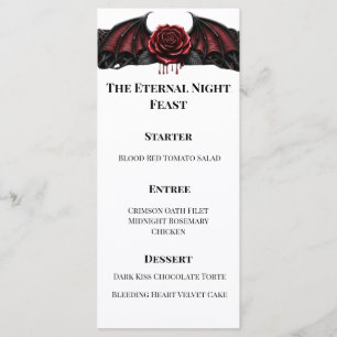 Menu Romance Sombrio Casamento Vampiro Gótico Noite Ete