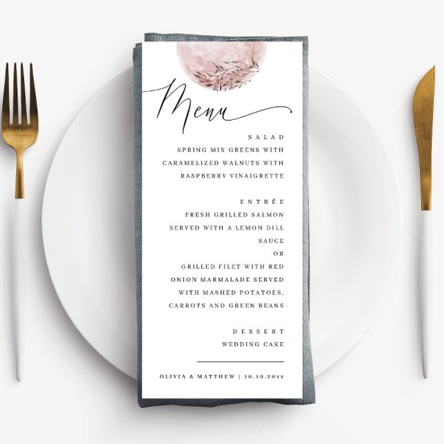 Menu Romântico Luar Rosa | Jantar de Casamento Celestia (Criador carregado)