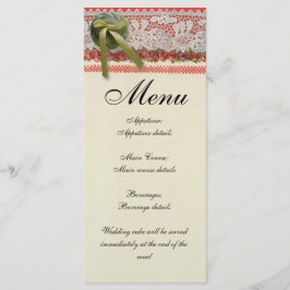 Menu Rosa Antiga Renda Rustic Redo Victoriado Sackcloth