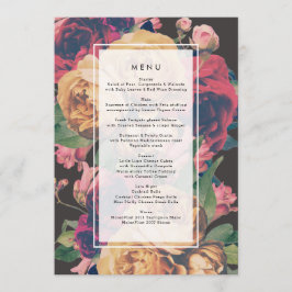 Menu Rosa Botânico de Casamento Fete Escuro