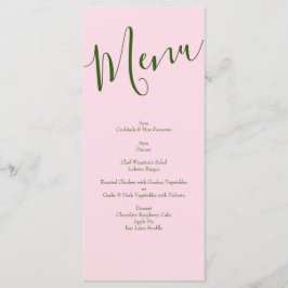 Menu Rosa claro Peony e Rosa Floral Weding