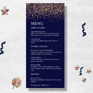 Menu Rosa de Marinho-romântico Dourado Stardust