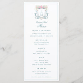 Menu Rosa de repouso elegante com Arco | Casamento Mono