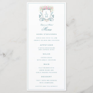 Menu Rosa de repouso elegante com Arco | Casamento Mono