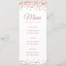 Menu Rosa do Casamento - Dourado Faux Glitter Confetti 