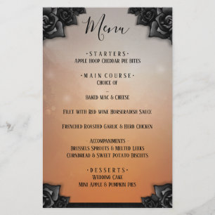 Menu Rosa e Laranja do outono do Halloween