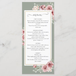 Menu Rosa Floral Sage Janto Casamento Verde