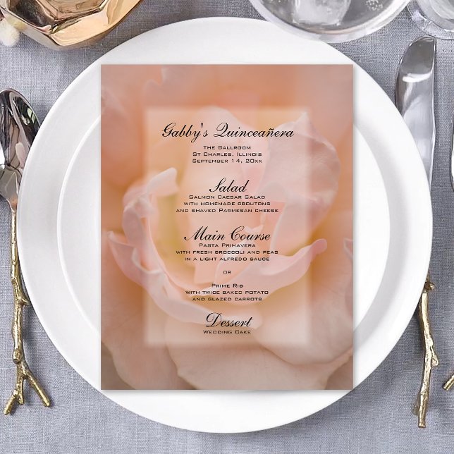 Menu Rosa Rosa Rosa Rosa Rosa Quinceañera (Criador carregado)