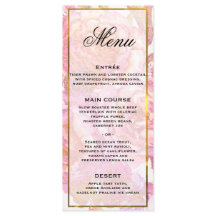 Menu Rosa Rosas de Aquarela