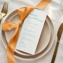 Menu Rosa Trepadeira Vinha Turquesa Crista Jantar de Ca