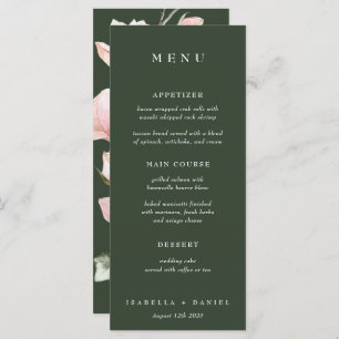 Menu Rosa Verde Elegante Casamento Magnolia