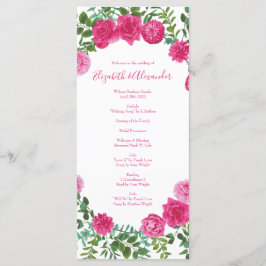 Menu Rosas De Casamento Rosa Brilhante Moderno