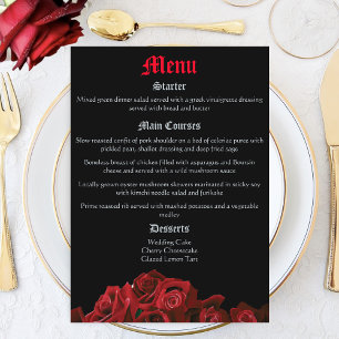 Menu Rosas de espadas do Dragão Vermelho