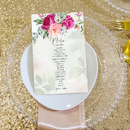 Menu rosas de eucalipto magenta verde