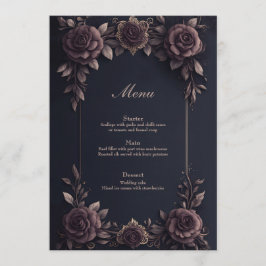 Menu Rosas de safra romântica.