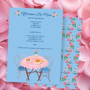 Menu Rosas de Tea Party CUSTO