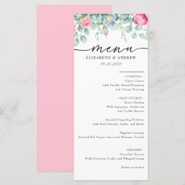 Menu Rosas Eucalyptus | Boho Greenery Casamento Elegant
