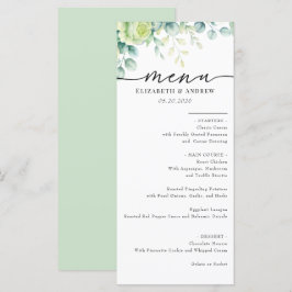 Menu Rosas Eucalyptus | Boho Greenery Casamento Elegant