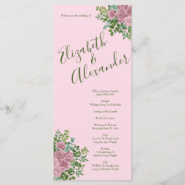 Menu Rosas Florais Leves Do Pastel Vintage