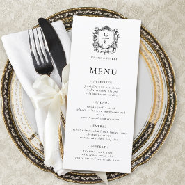 Menu Rosas Franceses Elegantes Casamento do Monograma C