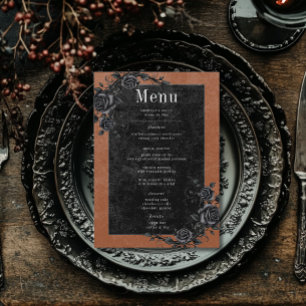 Menu Rosas Pretos Góticos, Raven e Negras Casamento por