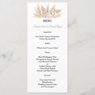 Menu Rosas Rosadas Orquídea Branca Grama de Pampas Casa