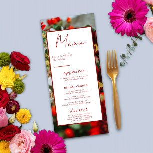 Menu Rosas vermelhas elegantes florescem flores florais
