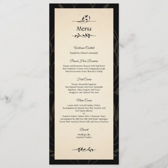 Menu Rosas vitorianos (Frente)