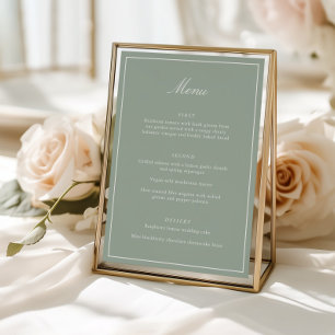 Menu Roteiro de Casamento em Verde Sálvia Elegante Cali