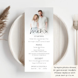 Menu Roteiro de Sobreposição de Foto Moderna Casamento