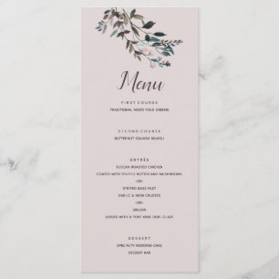 Menu Roteiro floral roxo malva do casamento da crista