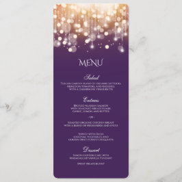 Menu Roxo e Luzes Douradas do Bokeh