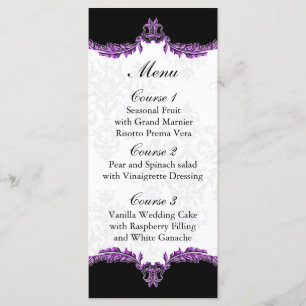 menu roxo preto do casamento