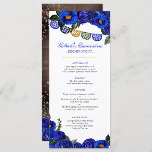 Menu Royal Blue Rosas Russo Western Charra