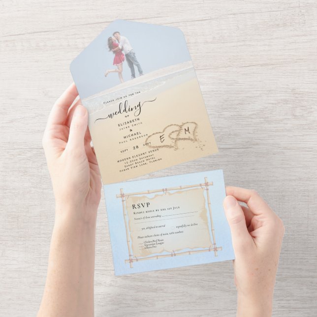 Menu RSVP do Convite de casamento de Fotografias d (Tearaway)