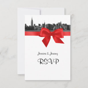 Menu RSVP Vermelho BW - Linha Escrita em Linha Esc