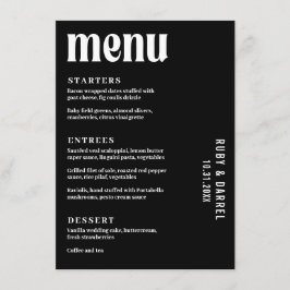 Menu Ruby Black Modern Wedding