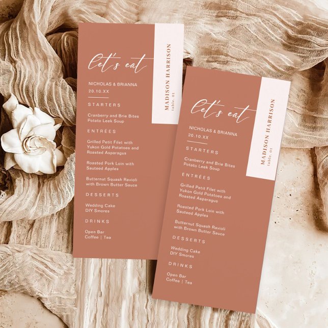 Menu Rust Terracotta Wedding (Criador carregado)