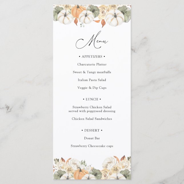 Menu Rustic Autumn (Frente)