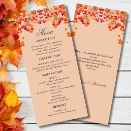Menu Rustic Autumn Casamento outono