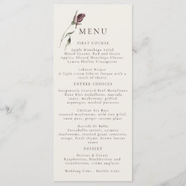 Menu Rustic Boho Marsala Cream Floral