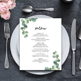 Menu Rustic Botanical Eucalyptus Greenery Casament