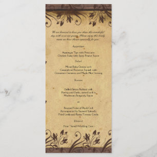Menu Rustic Country Barn Wood Wedding