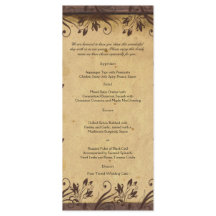 Menu Rustic Country Barn Wood Wedding